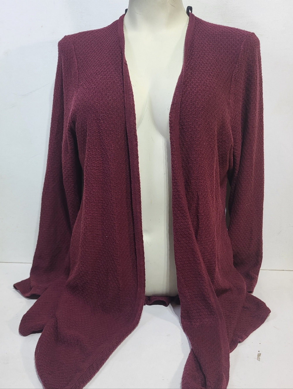 Torrid Women's Open-Front Burgundy Sweater Cardigan - Picture 2 of 6